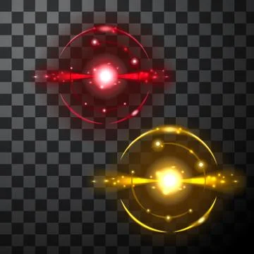 Thunderstorm realistic elements with colored flashes 스톡 일러스트