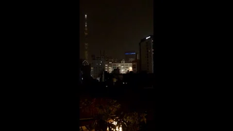 Thunderstorm Rooftop Garden Skytree Stock Footage 285113938