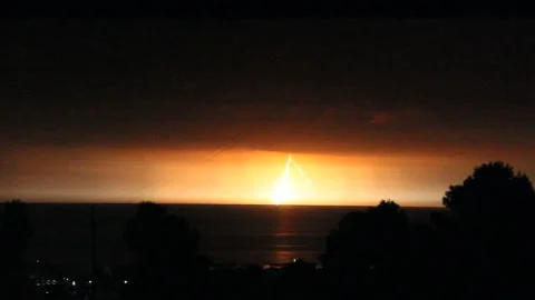 Thunderstorm at sea Stock Footage 136070002