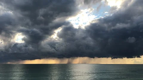 Thunderstorm in the sea Stock Footage 218569909