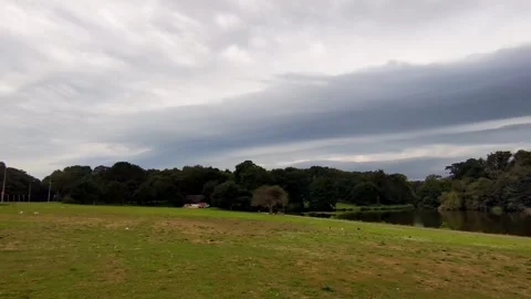 Thunderstorm Shelfcloud over a Lake Stock Footage 248693676