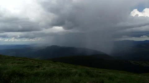 Thunderstorm somewhere far away in the mountains Stock Footage 68803940