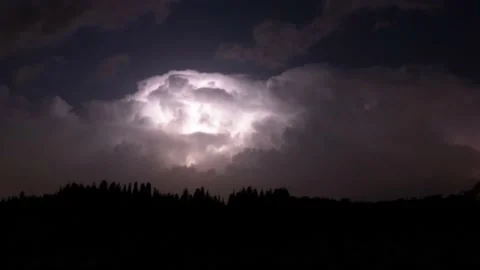 Thunderstorm with spectacular lightning Timelapse Stock Footage 138331536