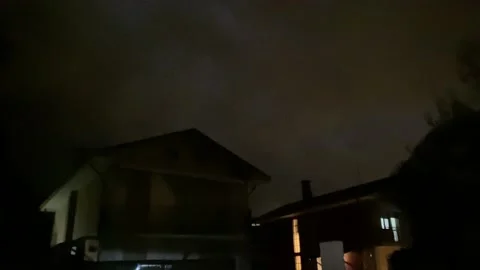 Thunderstorm, storm of lightning and thunder (by night) Stock Footage 205375273