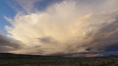 Thunderstorm Storm Weather Cell Time Lapse Over Desert Stock Footage 56285847