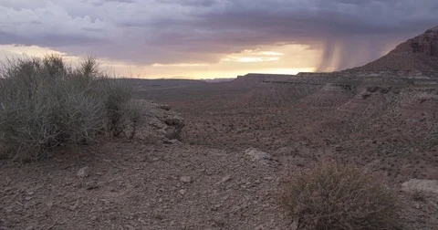 Thunderstorm at Sunset Stock Footage 79572819