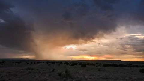 Thunderstorm at Sunset in New Mexico – 4K Timelapse Stock Footage 332865704