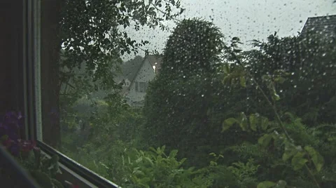 Thunderstorm through window Stock Footage 901387