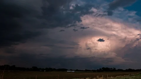 Thunderstorm time-lapse at night 库存影片 96774239