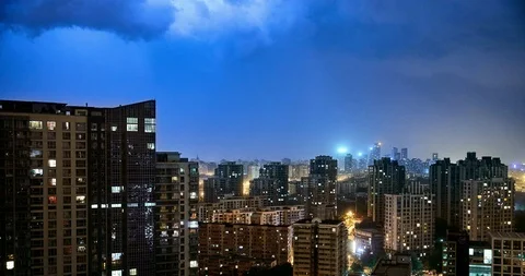 Thunderstorm timelapse in Beijing China Stock Footage 112334726