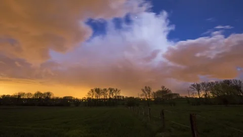 Thunderstorm Timelapse at Night Stock Footage 127199159