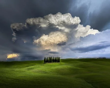 Thunderstorm in Tuscany Stock Photos