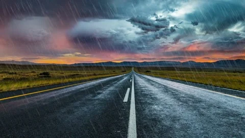 Thunderstorm way Video stock 198821943