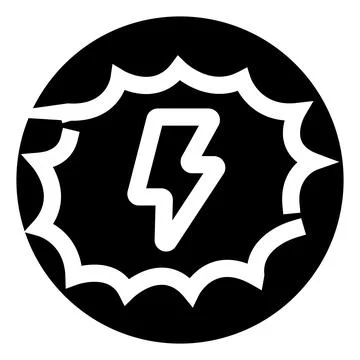 Thunderstorm weather icon with lightning flash in bubble Stock Illustration