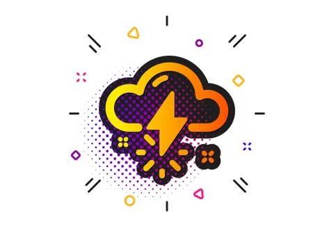 Thunderstorm weather icon. Thunderbolt with cloud sign. Vector Illustrazione stock