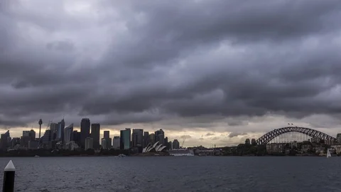 Thunderstorm won't coming to Sydney Stock Footage 87445185