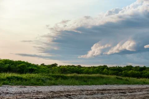 Thunderstorm working its way toward West Island Stock Photos