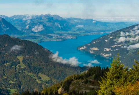 Thunersee in berner oberland Stock Photos