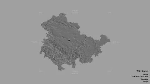 Thuringen - Germany. Bounding box. Bilevel Illustrazione stock