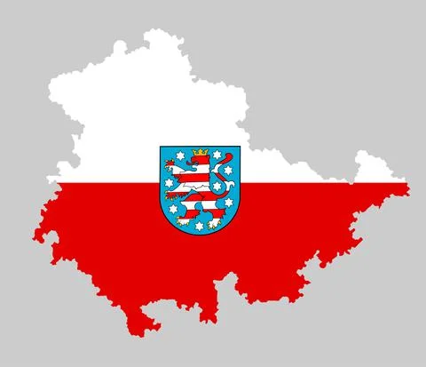 Thuringen map flag silhouette isolated, provInce in Germany 스톡 일러스트