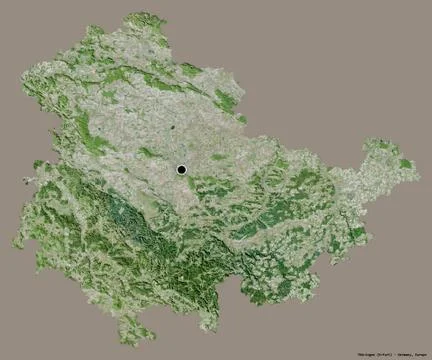 Thuringen, state of Germany, on solid. Satellite Stock Illustration