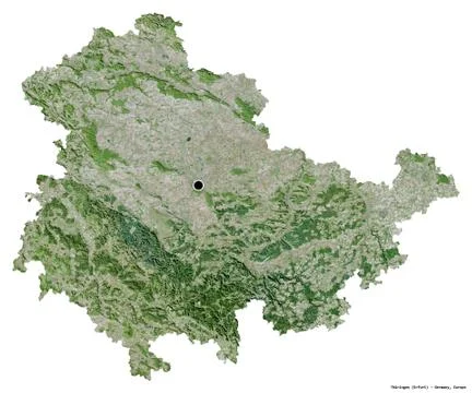 Thuringen, state of Germany, on white. Satellite Stock Illustration