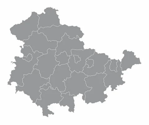Thuringia districts map イラスト素材