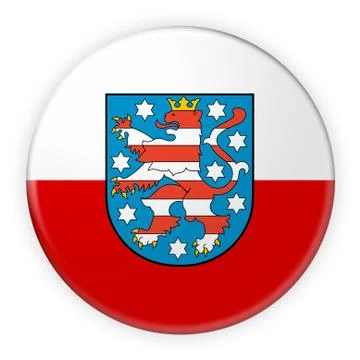Thuringia Flag Badge, 3d illustration on white background Stock Illustration