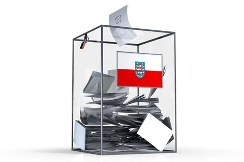 Thuringia - flag on ballot box and voices - election concept Stock Illustration