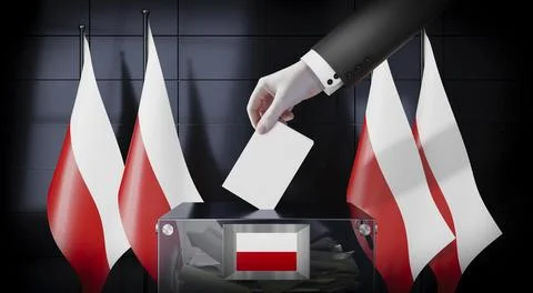Thuringia - flags and ballot box Illustrazione stock