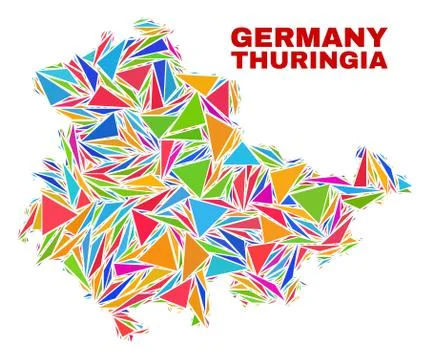 Thuringia Land Map - Mosaic of Color Triangles Illustrazione stock