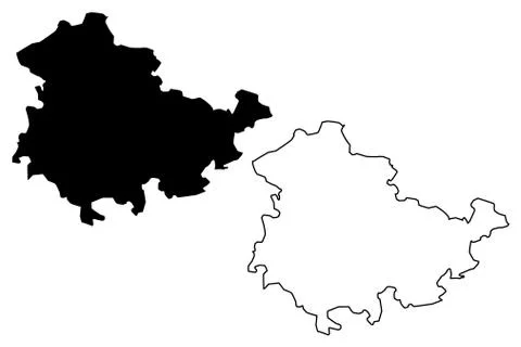 Thuringia map vector Illustrazione stock