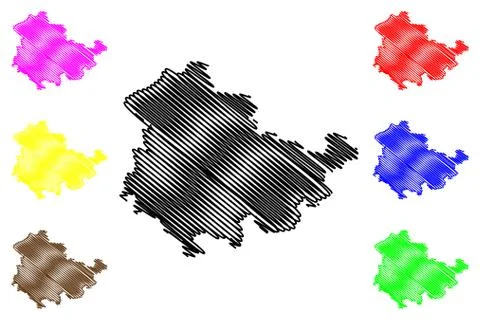 Thuringia map vector Stock Illustration