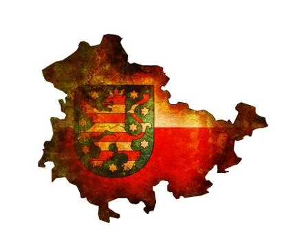 Thuringia region map Illustrazione stock