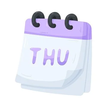 Thursday calendar page Stock Illustration