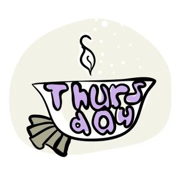 Thursday - Day of  Tea Illustrazione stock