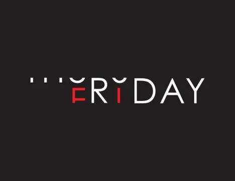 Thursday to friday turning text Stock Illustration