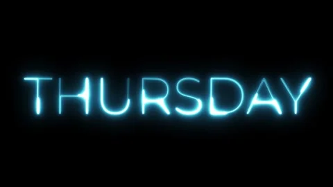 Thursday neon text animation Stock Footage 287404655