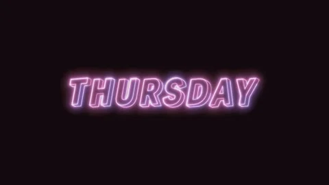Thursday Neon Text Seamless Loop with Black Background 4K 動画素材 311303634