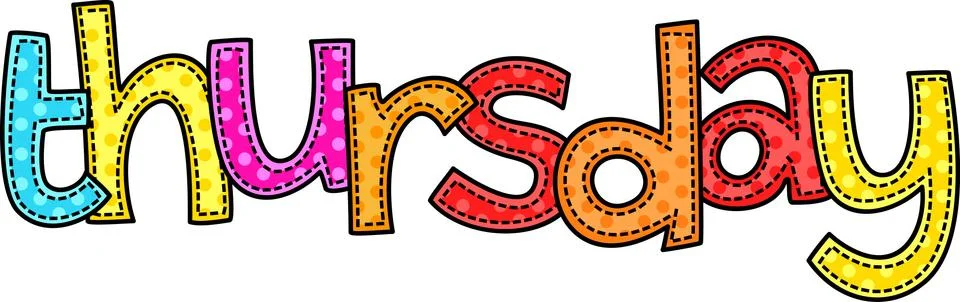 Thursday Stitch Text Ilustração Stock