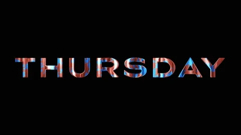 Thursday Text Animation With Variable Effects Stock Footage 197554188