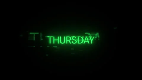 Thursday text with screen effects of technological glitches. Looped 動画素材 279888611