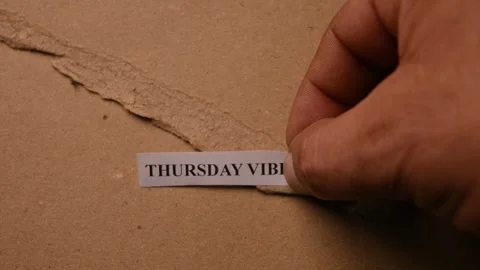 Thursday Vibes Inspiration Note on Brown Paper Flat Lay Background Stock Footage 338240005