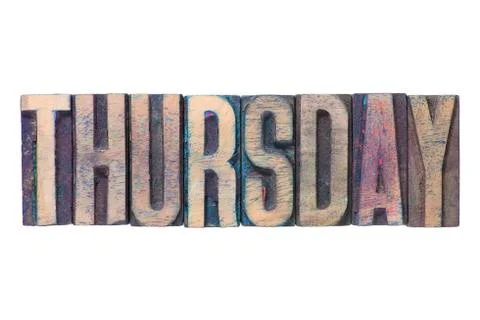 Thursday word Stock Photos