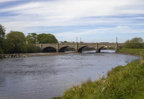 Thurso Bridge spanning the River Thurso in the Scottish Highlands, UK Foto stock