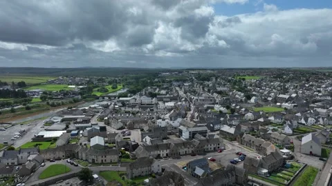 Thurso seafront drone aerial video footage Stock Footage 247351698