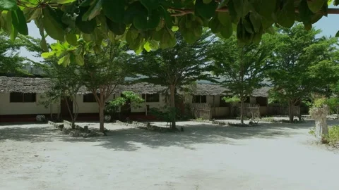 Thutched rough accomodation Stock Footage 163983620