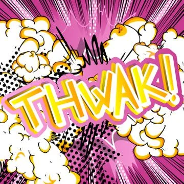 Thwak! - Vector illustrated comic book style expression. Stock Illustration
