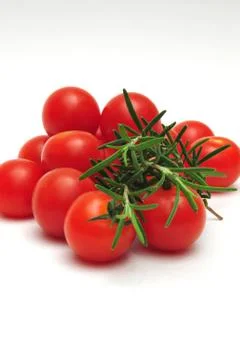 Thyme and cherry tomatos Stock Photos