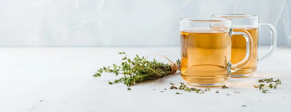 Thyme herbal tea Stock Photos